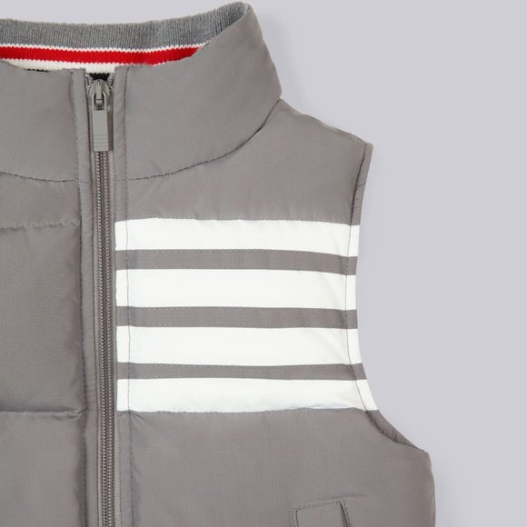 MEDIUM GREY RIPSTOP DOWNFILLED SLEEVELESS 4-BAR VEST 7/8Y - Picture 3 of 9